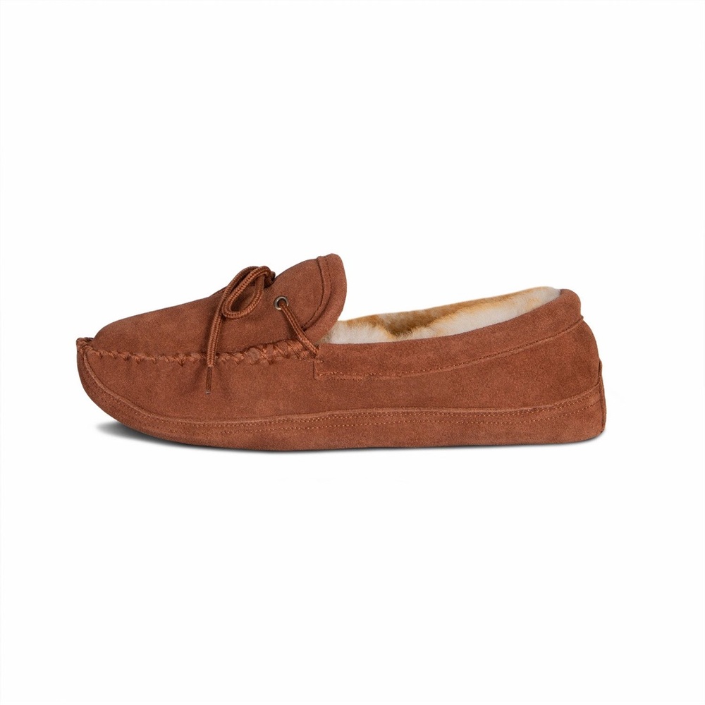 NEW!! Men's Cloud 9 Soft Sole Moccasin Slippers Chestnut Suede Size 14M